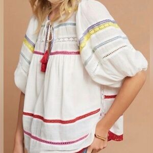 Carolina K x Anthropologie Esmeralda Embroidered Tunic S